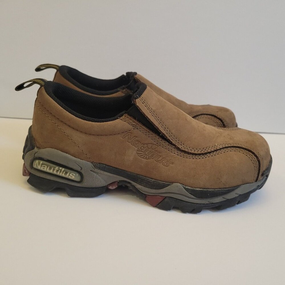 Nautilus Safety Footwear N1601 US 5.5M Work Shoes Women’s Slip On Brown